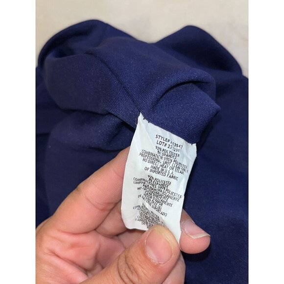 Betsy & Adam One-Shoulder Navy Blue Dress With Gold Sequin Strap size 14 - Picture 10 of 10